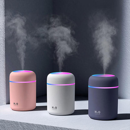 Stille Aromaterapi Diffuser | 7 Farger LED, Luftfukter & Timer | Essensielle Oljer, Nano-fukter for Hjem og Kontor
