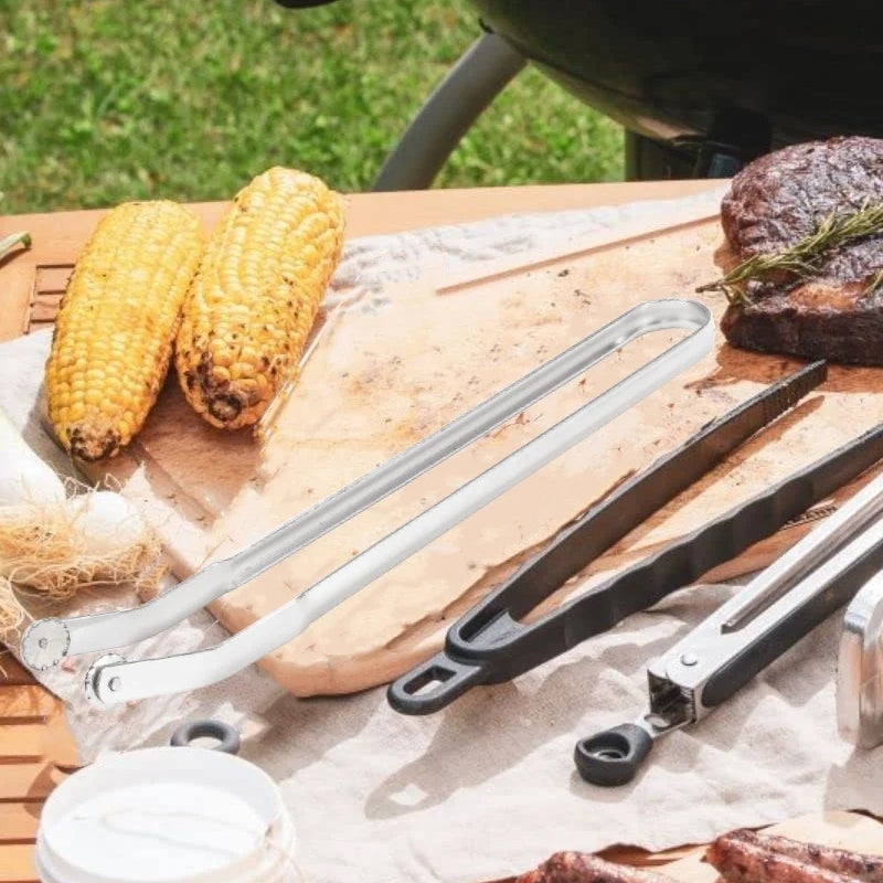 Vendetang til Grillpølser – Ergonomisk Grilltang i Rustfritt Stål for Perfekt Pølsegrilling | Praktisk Kjøkkenredskap for BBQ, Sommerfester og Utendørs Matlaging