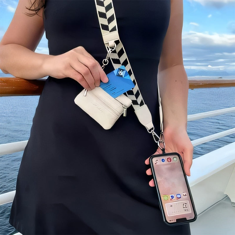 Handsfree Telefonstropp med Sikker Glidelåslomme – Praktisk Mobilstropp for Reise, Shopping og Utendørsbruk | Slitesterk og Komfortabel Oppbevaring av Telefon og Nøkler