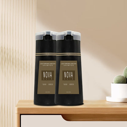 Skadefri hårfarge shampoo uten ammoniakk – Naturlig farge på 10 minutter | Svart, Mørkebrun, Lysbrun, Rød, Lilla