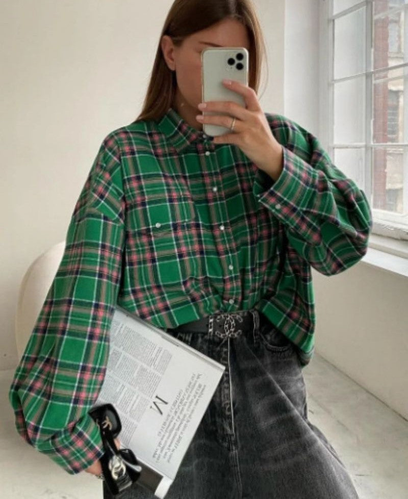 Alva™ - Rutete oversized skjorter