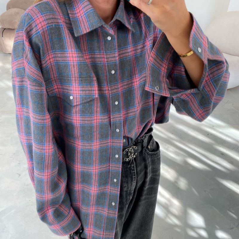 Alva™ - Rutete oversized skjorter