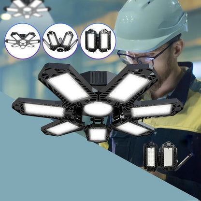 1/2 x Lyssterk LED-garasjelampe med justerbare paneler