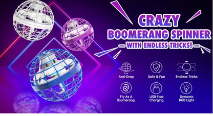 360 Flying Drone Ball Flynova LED Trick Boomerang Orb Ball