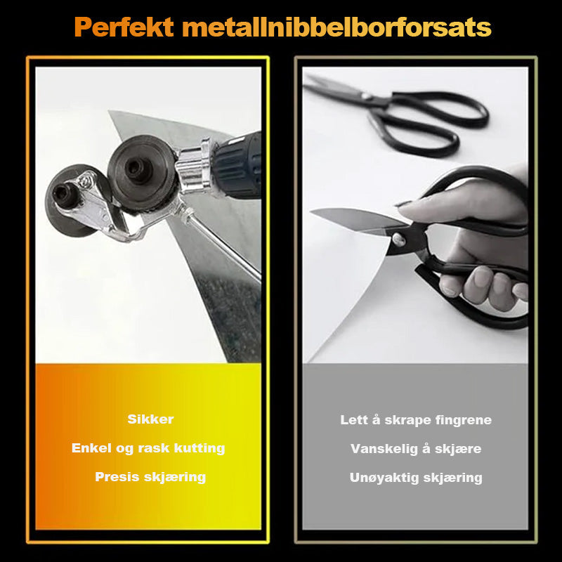 Metall Nibbler Boremaskinvedlegg – Presisjonsverktøy for Metallkutting, Passer til Drill, Skjærer Stål, Aluminium, Plast, Praktisk for DIY og Verksted