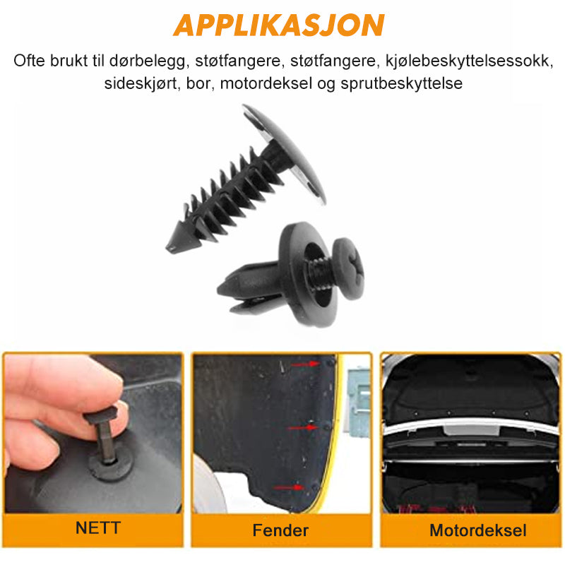 Bilkropp Plastnagler Festing – Slitesterke Universale Klips for Biler