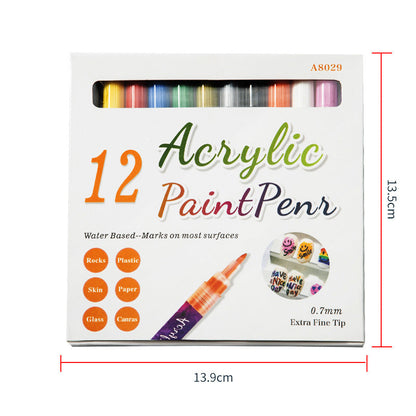 12 farger Ultra Thin Curve Manikyr Marker