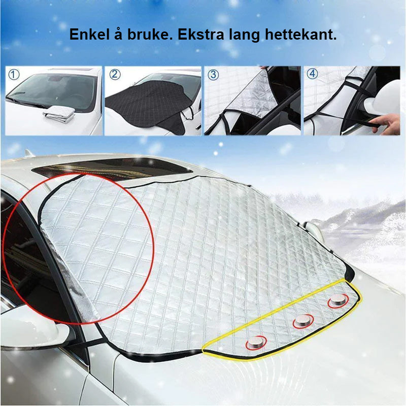 Magnetisk Frontrutedeksel for Bil – Isolert Beskyttelse mot Snø, Frost & Sol