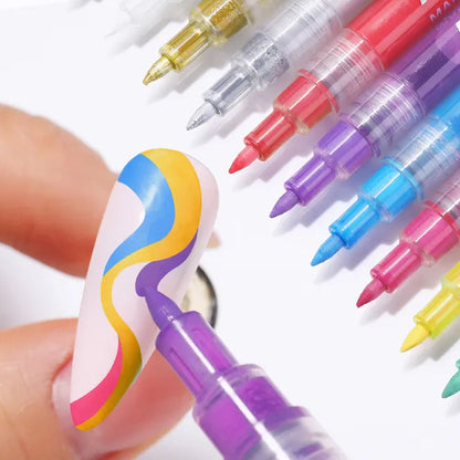 12 farger Ultra Thin Curve Manikyr Marker