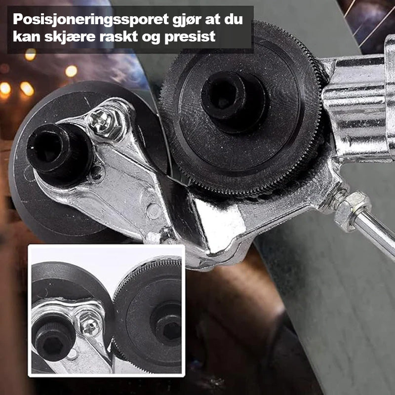 Metall Nibbler Boremaskinvedlegg – Presisjonsverktøy for Metallkutting, Passer til Drill, Skjærer Stål, Aluminium, Plast, Praktisk for DIY og Verksted
