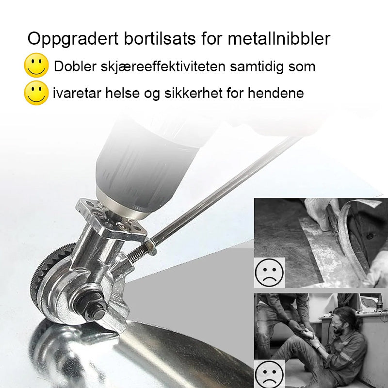 Metall Nibbler Boremaskinvedlegg – Presisjonsverktøy for Metallkutting, Passer til Drill, Skjærer Stål, Aluminium, Plast, Praktisk for DIY og Verksted