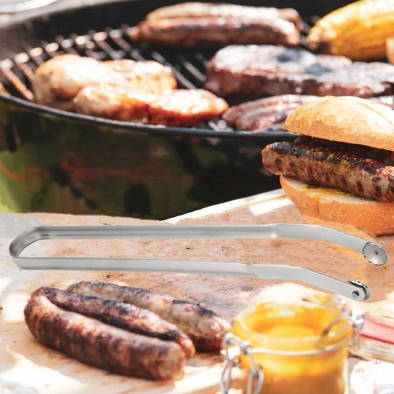 Vendetang til Grillpølser – Ergonomisk Grilltang i Rustfritt Stål for Perfekt Pølsegrilling | Praktisk Kjøkkenredskap for BBQ, Sommerfester og Utendørs Matlaging