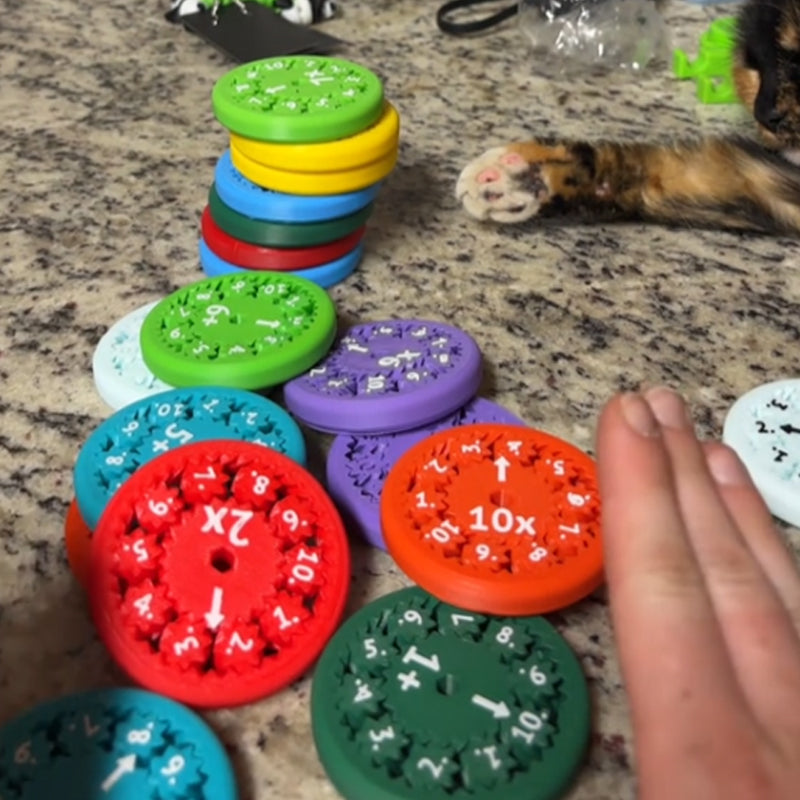 Fidget-Spinnere med Mattefakta – Lær og Leke Samtidig, Perfekt for Barn, Pedagogisk Stressleke med Tall og Regnestykker