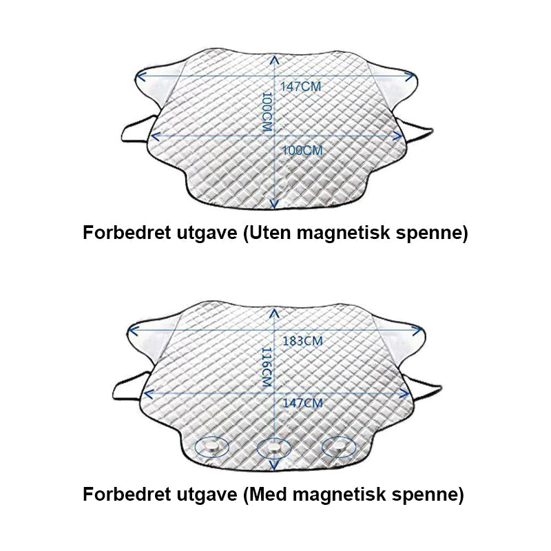 Magnetisk Frontrutedeksel for Bil – Isolert Beskyttelse mot Snø, Frost & Sol