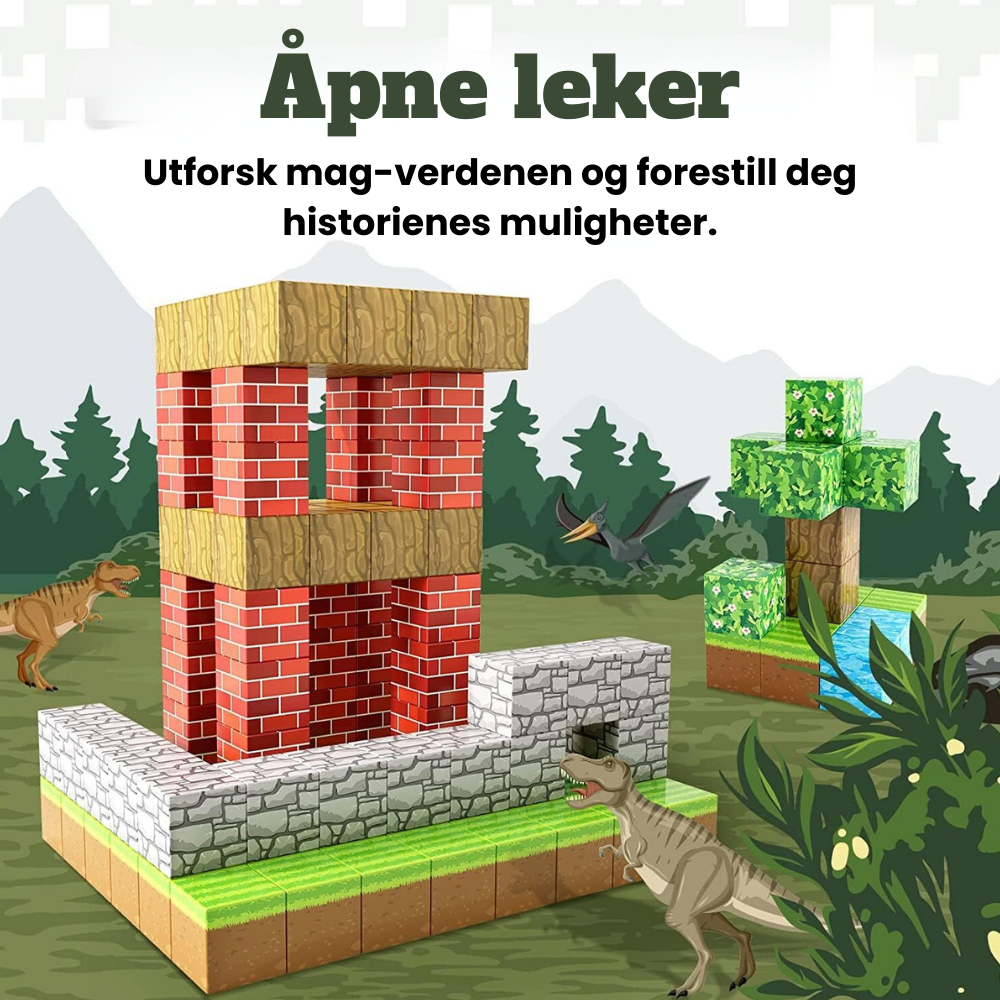 Blocktopia™ - Magnetiske Minemagnet Verden Sett