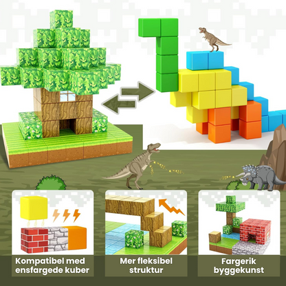 Blocktopia™ - Magnetiske Minemagnet Verden Sett