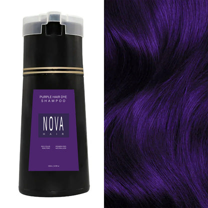 Skadefri hårfarge shampoo uten ammoniakk – Naturlig farge på 10 minutter | Svart, Mørkebrun, Lysbrun, Rød, Lilla