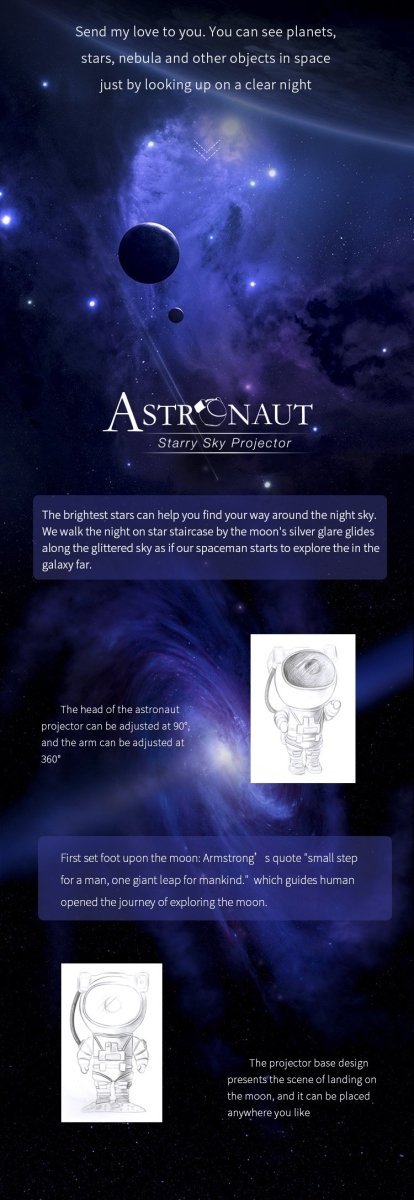 Astronaut Starry Sky Galaxy Projector Light