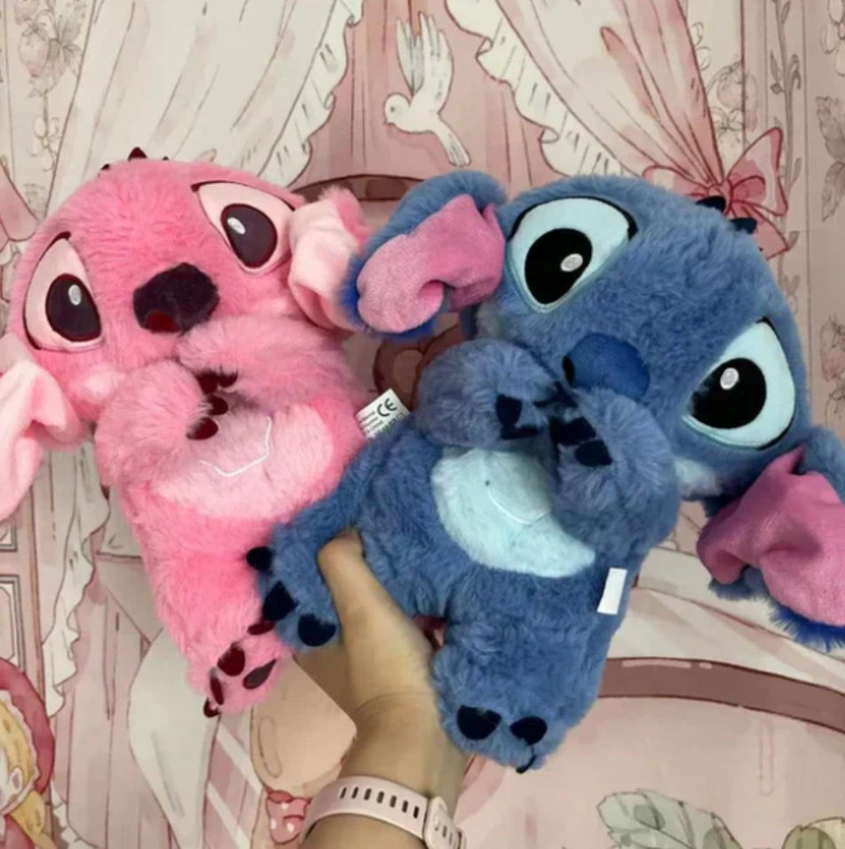 Kawaii Stitch Plush Doll med avslappende musikk og pustefunksjon